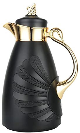 LEIYAN Pichet Isotherme Carafe Isotherme Airpot Thermique Thermique isolée à l'assuffisance, Puche de café à Carafe Thermique à Double paroi, rétention de Chaleur 24 Heures (Color : Black, Size : 1L)