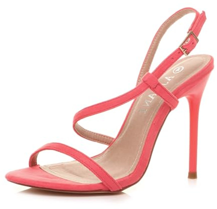 AJVANI high heel barely there strappy buckle evening sandals shoes size 3 36