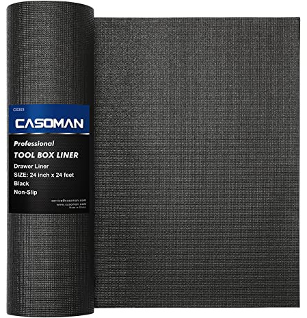 CASOMAN Professionelle Werkzeugkasten-Auskleidung und Schubladenauskleidung, 61 cm x 7,3 m, leicht zu schneiden, rutschfest, Moosgummi, für Werkzeugkasten, Schubladeneinlagen, verstellbar, dick