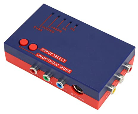 Bewinner Für RetroScaler2x AV zu HDMI Konverter Adapter, 480P Retro Game to TV Adapter, Gute Klangleistung für Vic20 für N64 für SFC für für MD2 für MD1 für C64(Blau)