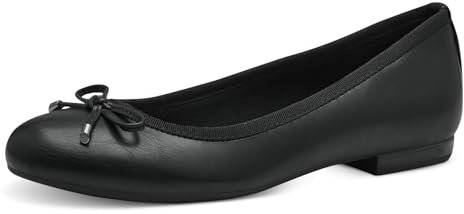 MARCO TOZZI Damen Ballerinas mit Schleife Vegan, Schwarz (Black), 36 EU