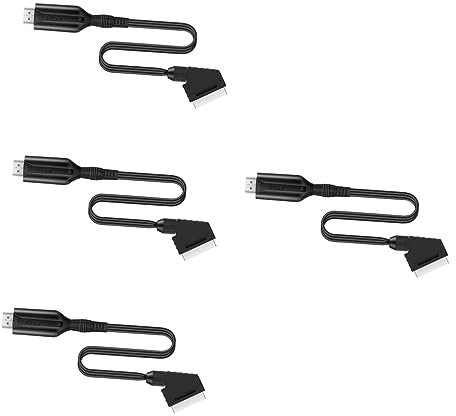 Hemobllo 4pièces Adaptateur Scart Vers Câble De Conversion Vidéo Et Audio Connecteur Pratique Et Portable Pour Tv Vhs Et Dvd