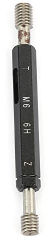 Calibro per Tappo Filettato Cuscinetto Calibro per Filettatura M6 X 1.0, Calibro per Filettatura M6 Calibro in Acciaio Strumento per Test della Filettatura del Passo di Arresto a