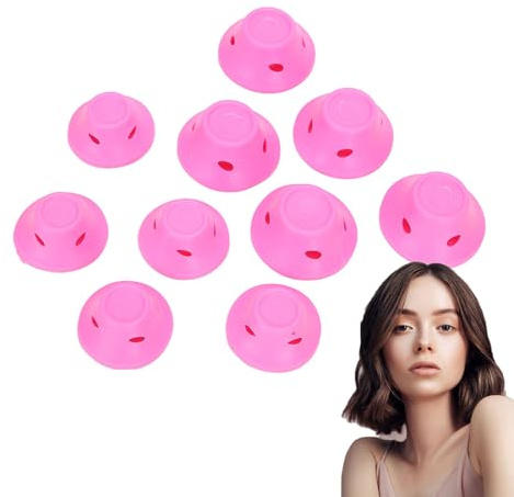 Rulos Pelo, Rizador Pelo Sin Calor, Rizador de Pelo Sin Calor, Rulos para el Cabello sin Calor Rulos de Goma Rosa para Peinados Ondulados Herramienta de Peinado