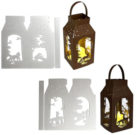 Weihnachten Laterne Stanzschablonen Laterne Box 3D Stanzschablone Stanzformen Stanzen Stanzmaschine Prägemaschine Schablone Prägeschablonen Metall DIY Cutting Rahmen Deko Prägung Scrapbooking