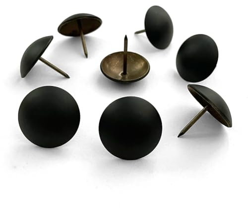 Let's Decorate 50PCS 1 inch Matte Black Upholstery Tacks, Decorative Tacks for Sofa Couch, Furniture Metal Thumb Tacks, Home DIY Decorative Nail Heads Nails (D25mm/1inch)