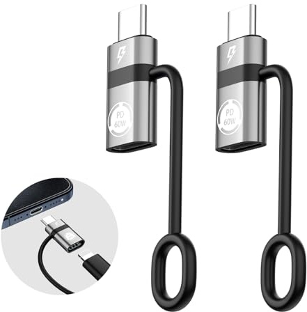 Liaoan Adaptador Li-ght-ing a USB C, PD60W Carga rápida y Datos USB C Macho a i-OS Hembra Adaptador Compatible con Phone 16/15 Plus/15 Pro MAX, no admite Funciones de Auriculares y OTG, Gris