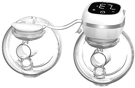 Breast Pumps Electrical Wearable, Electric Hands Free Portable,Single Motor Dual Pump, 3 Modes 12 Levels w/LED Display,Low Noise Painless Wireless Breasts Milk Pump w/ 21mm Flanges