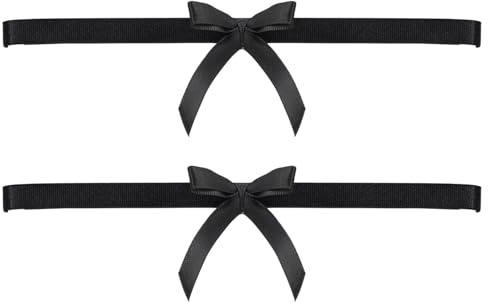 Ligas negras para novia, ligas de boda para novias, paquete de 2 correas elásticas para los muslos con lazo negro