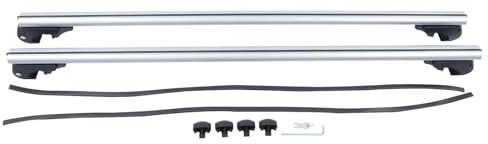 Porte-Bagages De Voiture 2 Pièces pour VW pour Touran pour Estate 2003-2014 Verrouillables Aluminium Argenté Rails Barres Toit Bagages avec Rails Latéraux Serrures Antivol Voiture Galerie De Toit