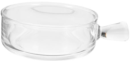 BIUDECO Glass Salad Serving Bowl with Handle Glass Large Kitchen Mixing Bowl for Fruit and Salad Serving