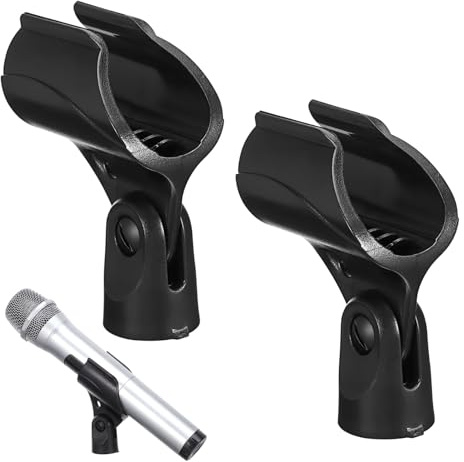 TOYANDONA 2pcs Microphone Stand Clip Mic Clip Holder to Adapter for Handheld Mic for Studio Recording