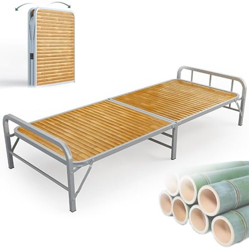 Gästebett Klappbar Gestell 80/100x180 cm Klappbett, Einzelbett mit Metallrahmen Gästebett Klappbar Belastbarkeit 200 kg für Schlafzimmer, Büro, Wohnzimmer(180x80x31cm)