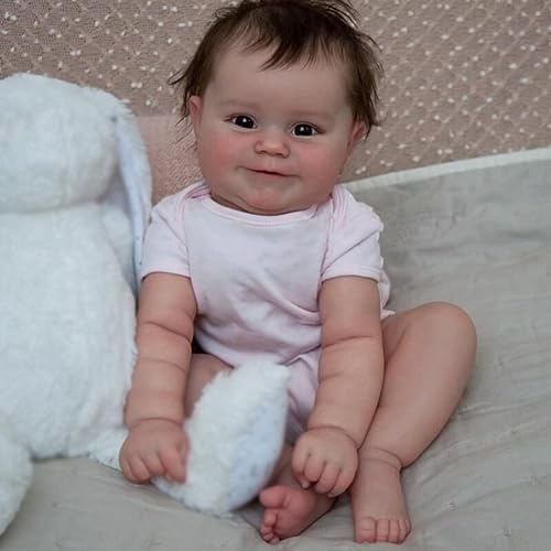 Lonian Reborn Baby Puppen 20 Zoll weiches Silikon Puppen echt aussehende Babys realistische neugeborenes Baby Puppe für Kinder (Braune Augen)