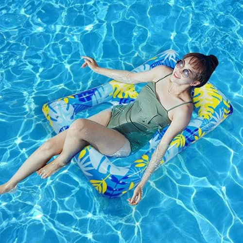 Poltrona Gonfiabile Piscina, Materassino ad Aria Piscina Amaca Galleggiante Piscina con Stoma Amaca Gonfiabile Galleggiante per Bambini Adulti, Bagno di Luce Del Giorno, Festa in Acqua, 115x80 cm
