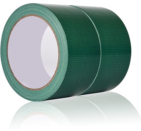 ASOFTY 2 Rollen Gaffer Tape, 50mm x 20m Bunt Panzertape, Klebeband mit Starker Klebkraft, Gaffer-Band, Duct Tape, Gewebe-Klebeband für Reparaturen Industrielle (Grün)