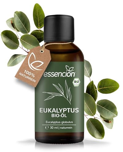 essencion BIO Eukalyptusöl 30ml | Reines ätherisches Eukalyptus Öl | 100% Natürlich geeignet gegen Erkältung zum Inhalieren & Einreiben - Duftöl - Erkältungsöl