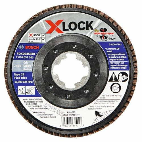 BOSCH FDX2945040 Fächerscheibe, 11,4 cm, X-Lock Dorn Typ 29, Körnung 40, 10 Stück