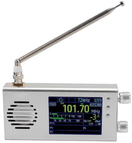 Receptor de Radio Digital, Radio de Corta Portátil con Batería de 5000 MAh, LCD de 3.2, Admite SW/CB/VHF/UHF/Air/SSB/Am Bands, 15 H Tiempo de Reproducción (Silver)