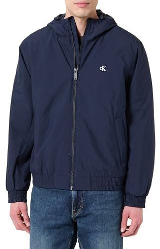 Calvin Klein LS HOODED RIPSTOP HARRINGTON JKT LV04RE516G Vestes à capuche pour homme Bleu foncé Taille XL, Bleu (saphir foncé), XL