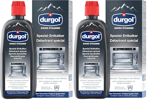 durgol swiss steamer Spezial-Entkalker – Kalkentferner für Steamer bzw. Dampfgarer aller Marken – 1x500ml (Packung mit 2)