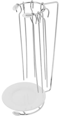 HOLIDYOYO Support à Brochettes Pour Barbecue De Cuisson Ustensiles Acier Inoxydable Support à Brochettes Pour Grillades De Cintres Pour Barbecue Fixation Pratique Des Aliments