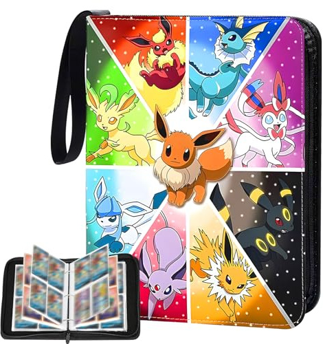 Album de collection pour cartes, 50 pages, 400 cartes à collectionner, portable, en PU imperméable, avec fermeture éclair, classeur, cadeau pour enfants