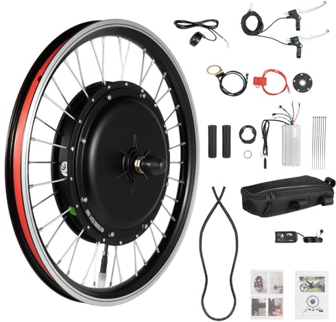 DioPaiB 20 Zoll Elektrofahrrad Umbausatz 48v 1000w, E-Bike Nabenmotor Vorderrad, Elektro-Fahrrad Kit 42km/h, Fahrrad Nabenmotor Umbausatz mit Led-Anzeige, E-Bike Conversion Kit Tragfähigkeit 130kg