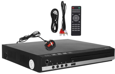 HOMSFOU High-resolution Dvd Player Compact Portable Abs Black with User-friendly Operation for Tv and Travel Home Multimedia Playback
