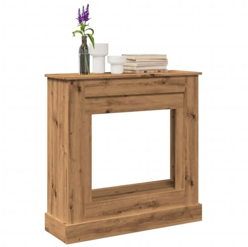 AJJHUUKI Kaminofen & Holzofen Zubehör Kaminumrandung Artisan Eiche 90x30x90 cm Holzwerkstoff