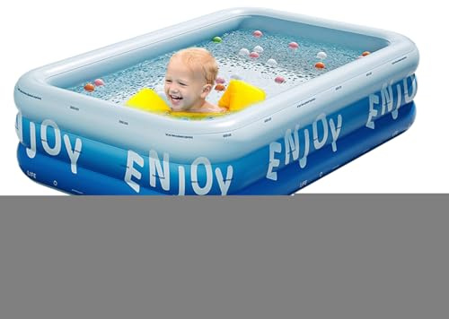Piscina gonfiabile - Giochi d'acqua, Piscina rettangolare all'aperto per famiglie | Piscine con per bambini e adulti, per feste estive per prato, terrazza, intrattenimento domestico