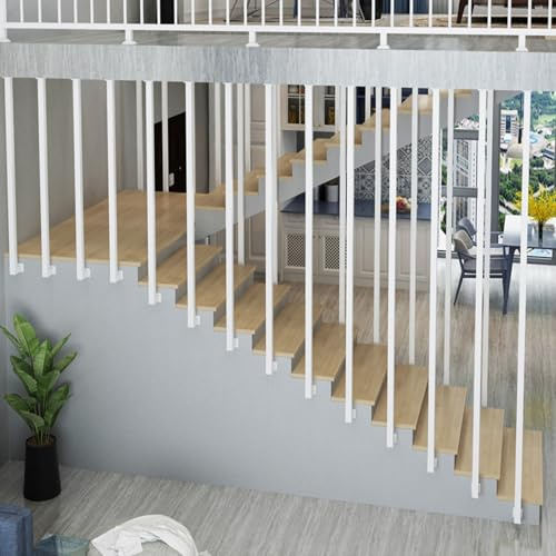MarxaN Barandilla de Escalera Blanca de 30-150 cm con Montaje Lateral, Postes de barandilla de Tubo de Hierro Industrial, para áticos, cercas, Villas, decoración del hogar, barandillas(85cm)