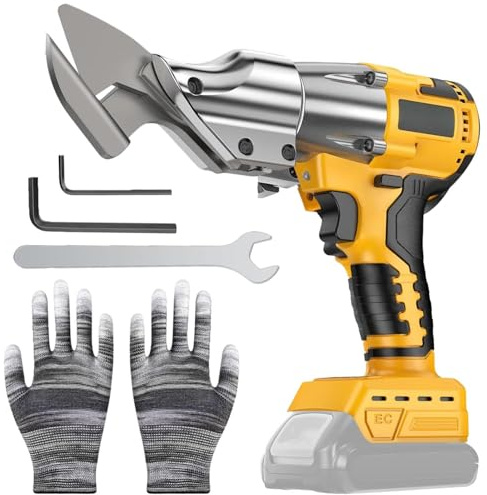 Cordless Sheet Metal Shear Compatible with De-walt 20V Max Battery, Electric Scissors Metal Cutter with 360° Rotating Head, 221 Ft-Lbs Torque, Brushless Motor for Stainless Steel (No Battery)