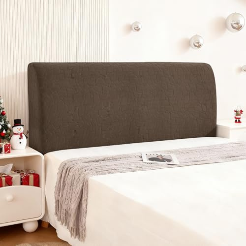 Ystyle Copri Testiera Letto, Copri Spalliera Letto Matrimoniale/Singolo Elasticizzata, Copertura Testata Letto Matrimoniale Lavabile, Headboard Cover Antipolvere Universale (200CM, Marrone)