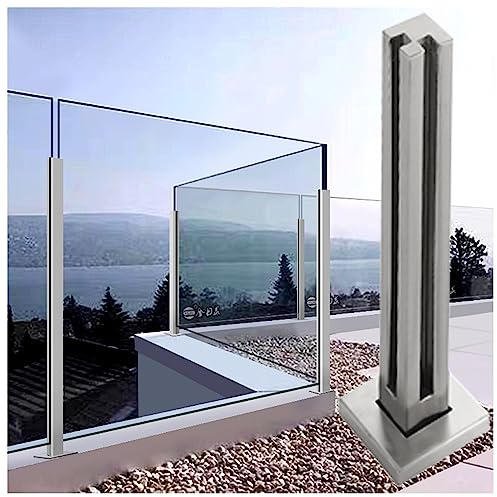 Kit per ringhiera in vetro per balcone e terrazza, 70 cm, grigio trasparente, staffe per recinzione per scale e giardino, balaustra in vetro resistente con slot