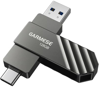 GARMESE 128GB USB C Flash Drive, Read Speed Up to 150MB/s USB 3.1 Gen 1 High-Speed Thumb Drive, Plug and Play Dual Port Memory Stick for iPhone 15/16/17 Pro Smart Phone/PC/Laptop/Tablet