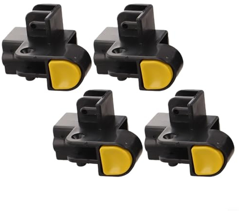4 Pcs Up Gazebo Leg Button for 34mm Square Tent Foot Pin, Heavy Duty Canopy Pole Replacement Parts, Outdoor Awning Repair Kit, Garden Marquee Locking Clip(Up button)