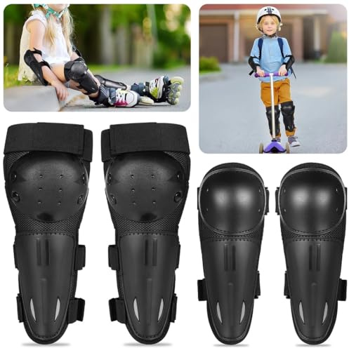 Sacolin Ensemble de protections réglables pour moto, tout-petits, jeunes pour protège-tibias et genoux, 4 coudières, genoux, skateboard, ski, motocross, vélo