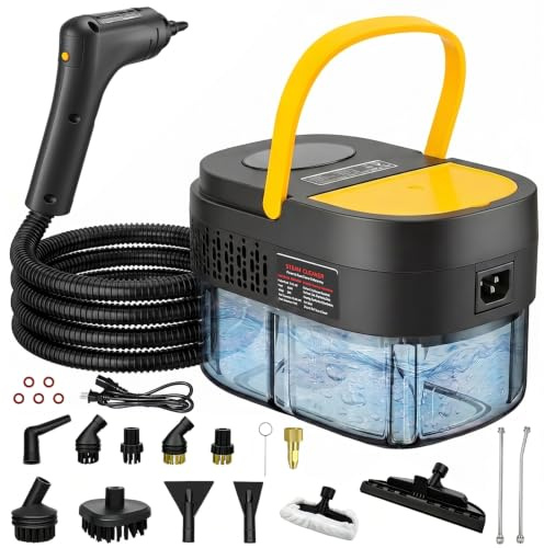 Steam Cleaner, Portable Handheld Steamer for Cleaning with 17pcs Accessories, 3 Level Adjustable, 15s Heat Up, 2500W High Pressure Steam Clean for Home, for Tile, Dirt, Grout, Grease, Car Detailing