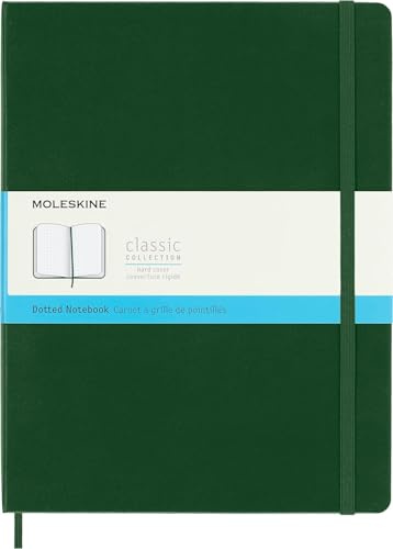 Moleskine Classic Notebook, Notizbuch Mit Gepunkteten Seiten, Hardcover Mit Gummiband, Farbe Myrtle Green, XL 19 x 25 cm, 192 Seiten