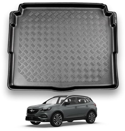 NOMAD Boot Liner Mat for Vauxhall Grandland X Non Hybrid 2017-2024 | [Lower Boot], Tailored PE Car Boot Protector Tray, Waterproof Raised Edge Trunk Mat, Easy Clean Cargo Floor Liner