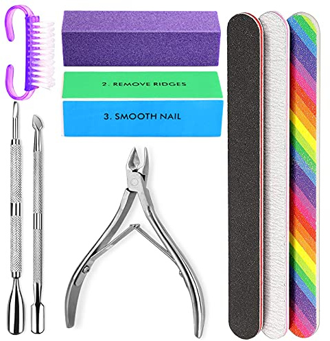 HNYYZL Manicure Kit - Nail File, Buffer, Cuticle Clipper, Pusher & Brush for Salon Nail Art