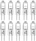 Ampoules halogènes G4 20W 12V T3 JC Type 2 broches de remplacement de la base pour le paysage sous le meuble Puck Light Track Lighting Dimmable (10Pack)