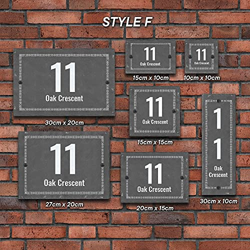 Rustic Door Number, Stone Home Number + Name Sign, Personalised Bespoke Slate Name Door Plate (Style F)