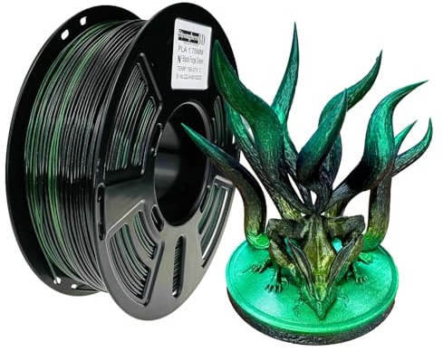 Stronghero3D PLA 3D-Drucker-Filament, 1,75 mm, Galaxy Grün und Schwarz, 1 kg Genauigkeit +/- 0,05 mm für ender3 Cr10 Sovol