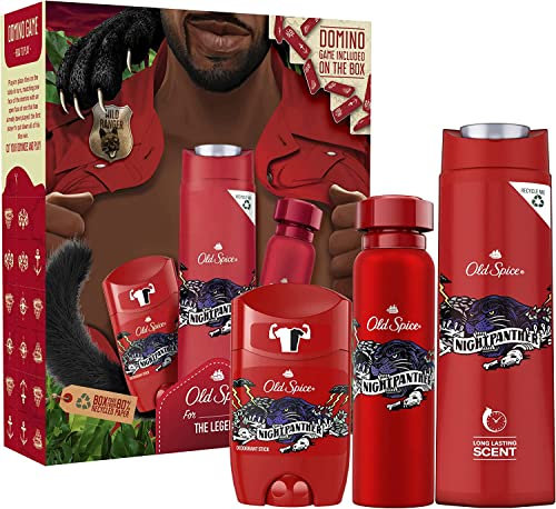 Old Spice Gift Set For Men With Night Panther Deodorant Spray, Deodorant Stick And Shower Gel
