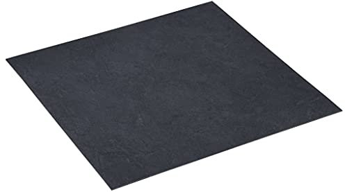 Gecheer 55 STK. PVC Laminat Dielen Selbstklebend rutschfest Wasserfest Vinylboden Bodenbelag Designboden Vinyl Boden Dielen Planken 30,5 x 30,5 cm 5,11m² Schwarzer Marmor