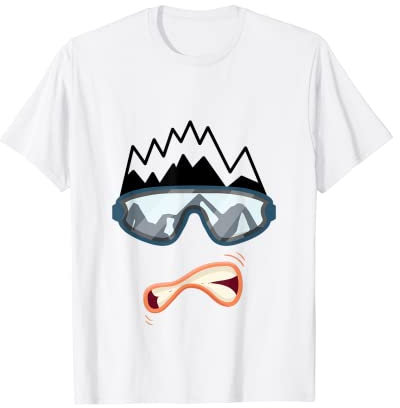 Lustig Snowboard Snowboarder Skifahren Gesicht Witzig Ski T-Shirt