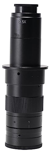 Mikroskop kamera C-monteringslins zoom mikroskop okular förstoringsglas lins, CS C-montering mikroskop kamera zoom monokulärt lins, för elektronisk inspektion, smyckesinspektion, 10X-180X