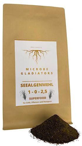 MICROBE GLADIATORS - Kelp Algen Algenmehl Braunalgen (Ascophyllum Nodosum) 1-0-2,5 organischer Universaldünger mit Spurenelementen (3,5kg)